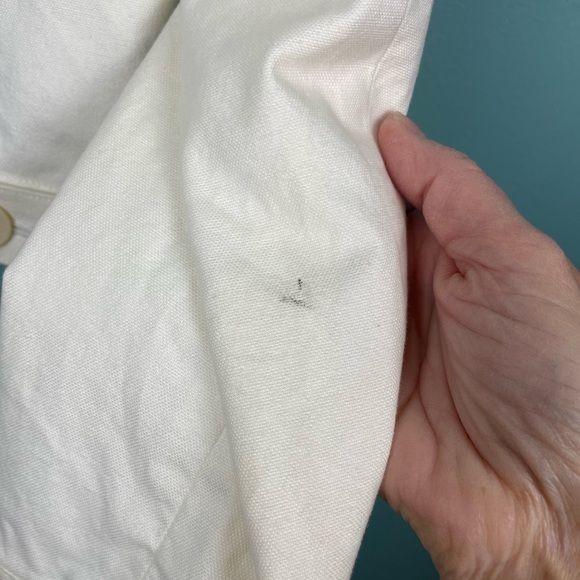 Lauren Ralph Lauren women's ivory cotton twill cropped jacket. Size M Petite - Picture 8 of 12